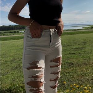 White Ripped Skinny Jeans
